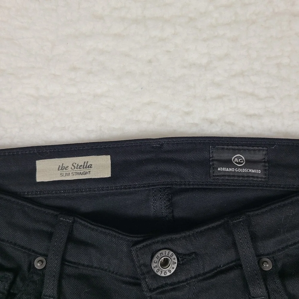 AG Adriano Goldschmied Jeans Womens 28x30 Black Wash The Stella Slim Straight